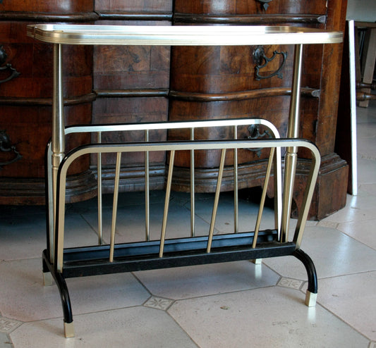 Portariviste metà secolo con servizio in alluminio e formica di Luisa Parisi