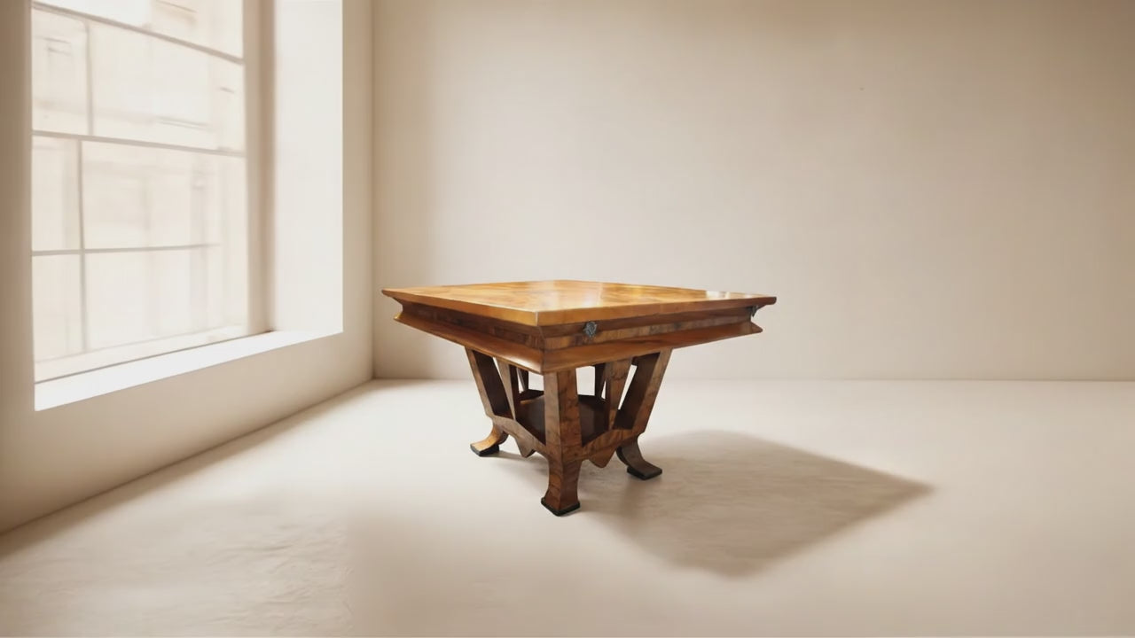 Tavolo Art Déco con piano intarsiato e iscrizione — Realizzato per il Ministro Bottai, Roma, 1933