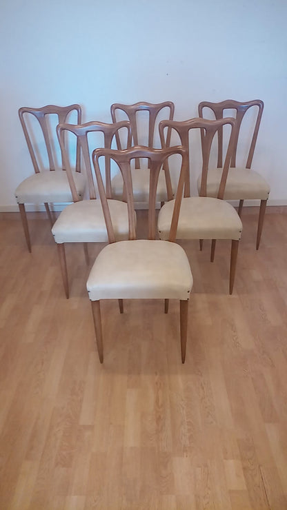 Set 6 sedie mid-century modern, Italia, 1960