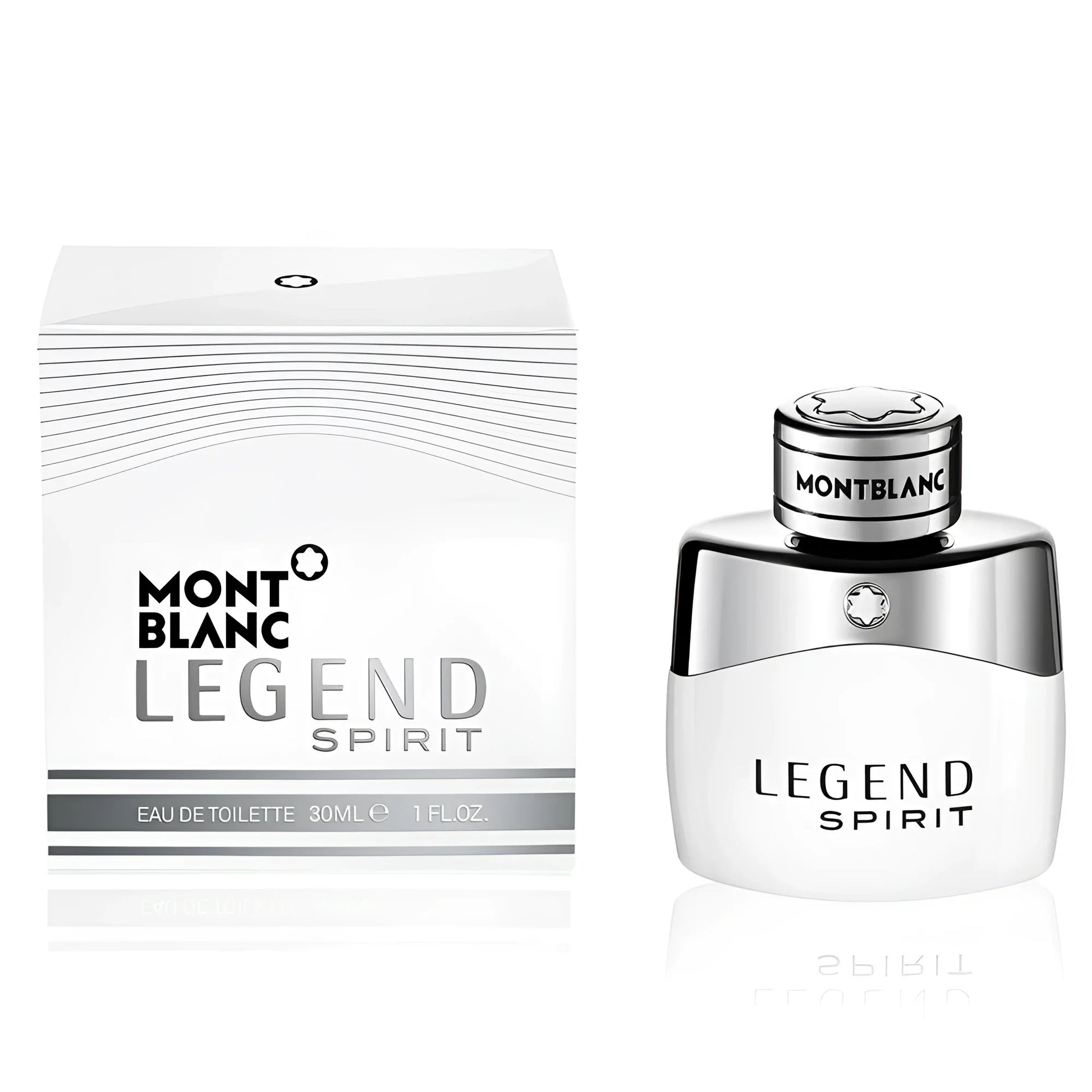 Montblanc legend spirit eau de toilette 30ml in flacone bianco e argento con confezione coordinata elegante