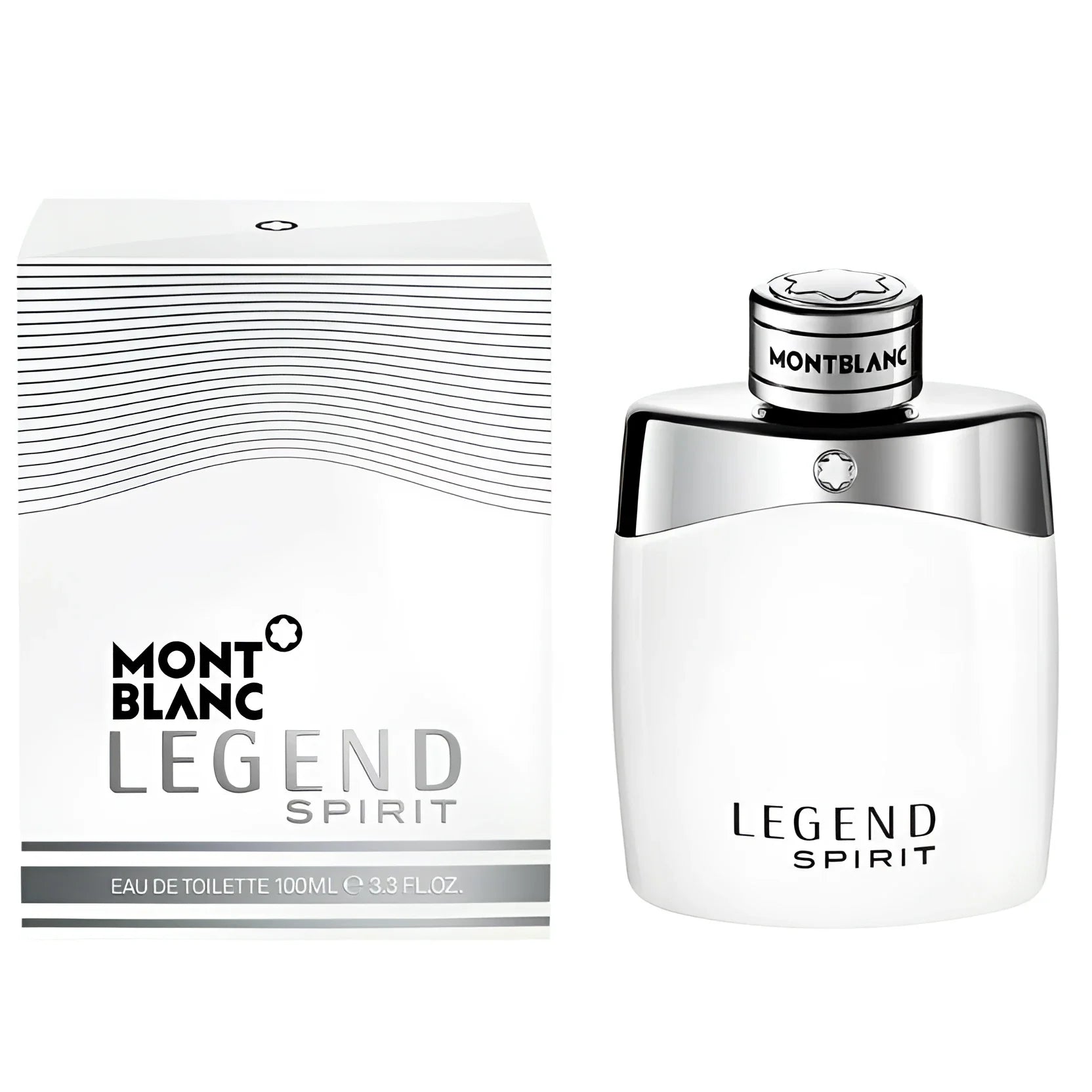 Montblanc legend spirit eau de toilette 100ml in elegante flacone bianco con dettagli argento e confezione minimalista