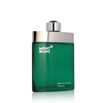 Montblanc individuel tonic eau de toilette 75ml in vetro verde smeraldo con tappo e collo in argento lucido per blanc offre cosmetici