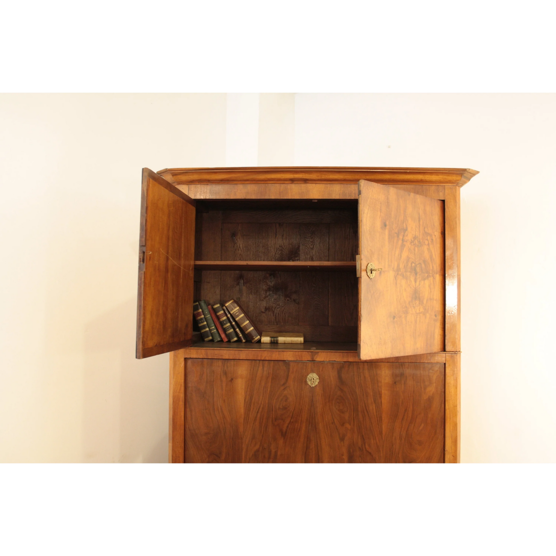 Secretaire scrittoio credenza Umbertino rovere massello originale fine ottocento