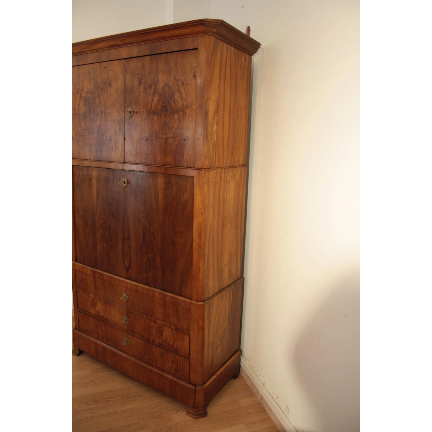 Secretaire scrittoio credenza Umbertino rovere massello originale fine ottocento