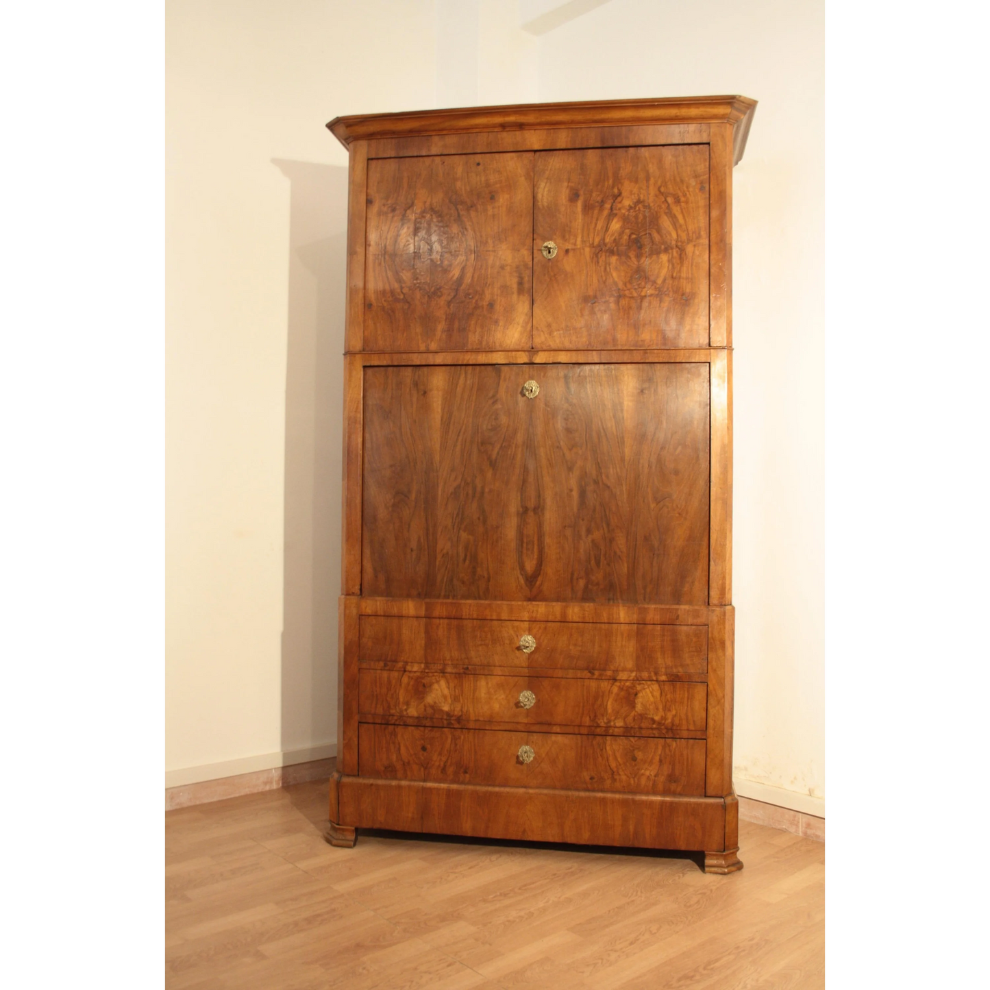 Secretaire scrittoio credenza Umbertino rovere massello originale fine ottocento