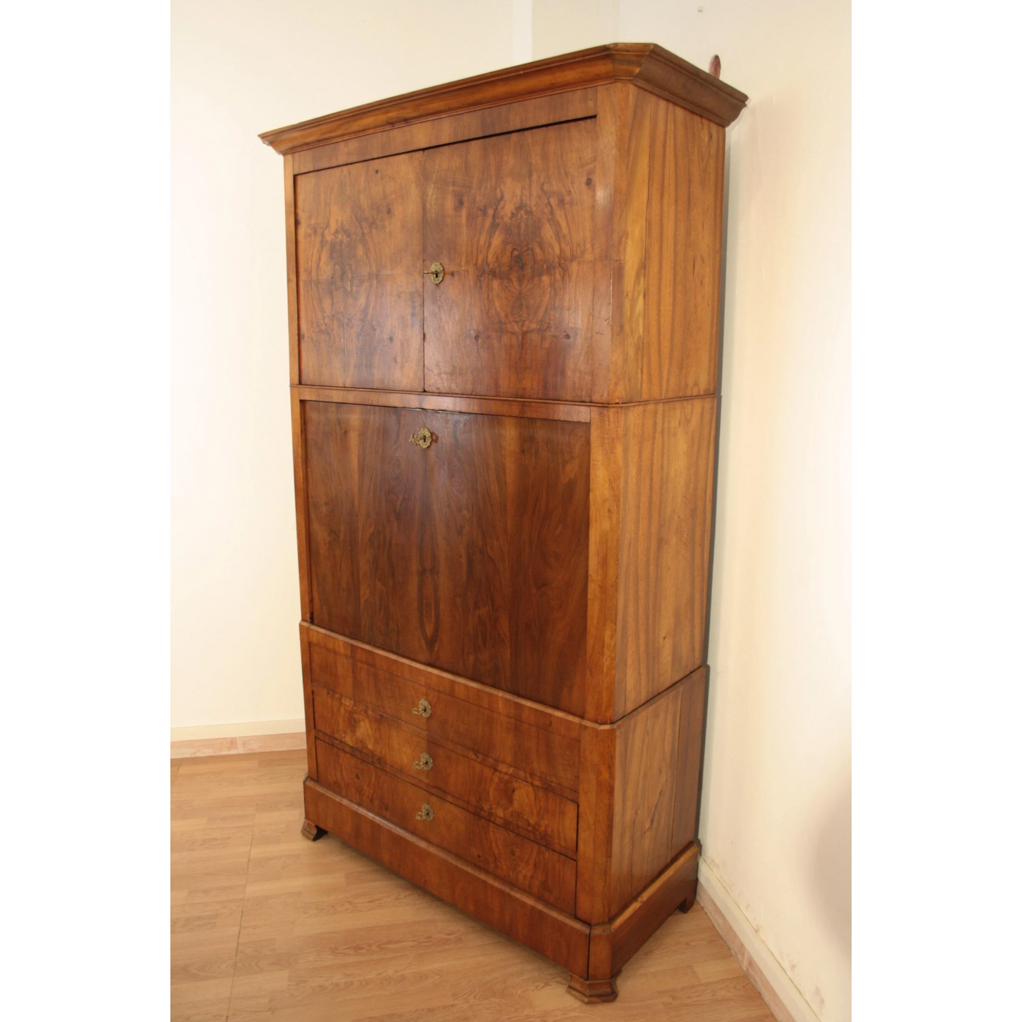 Secretaire scrittoio credenza Umbertino rovere massello originale fine ottocento