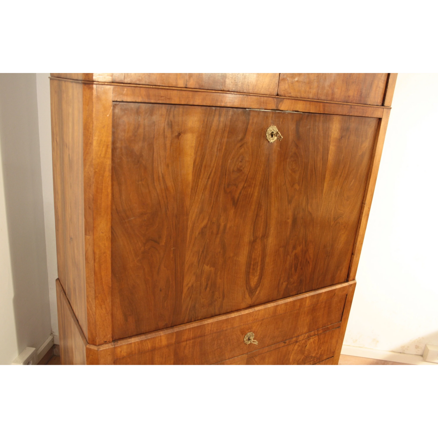 Secretaire scrittoio credenza Umbertino rovere massello originale fine ottocento