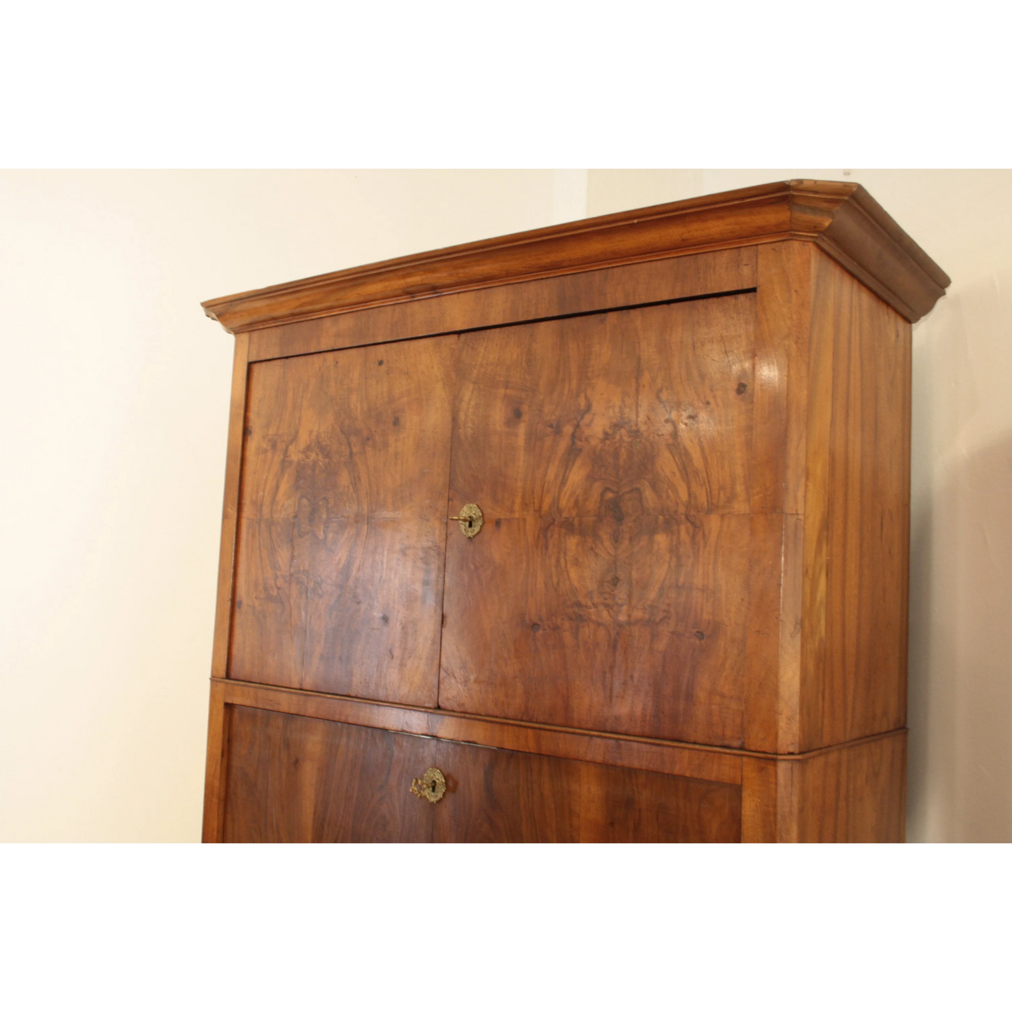 Secretaire scrittoio credenza Umbertino rovere massello originale fine ottocento