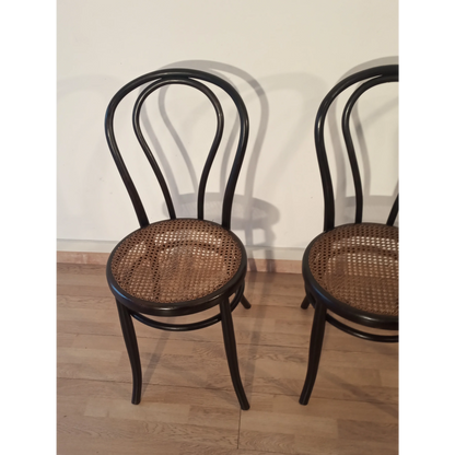 Sedie da pranzo in faggio curvato nello stile di Thonet, Italia, set di 4