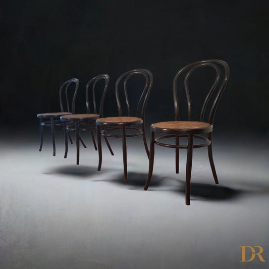 Sedie da pranzo in Faggio Curvato Thonet Italia set di 4, stile classico