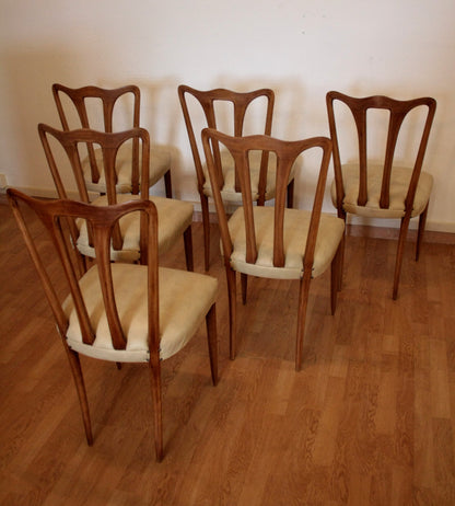 Sedie vintage Casa design Italia 1960 con sedili imbottiti, Set 6 di stile mid-century