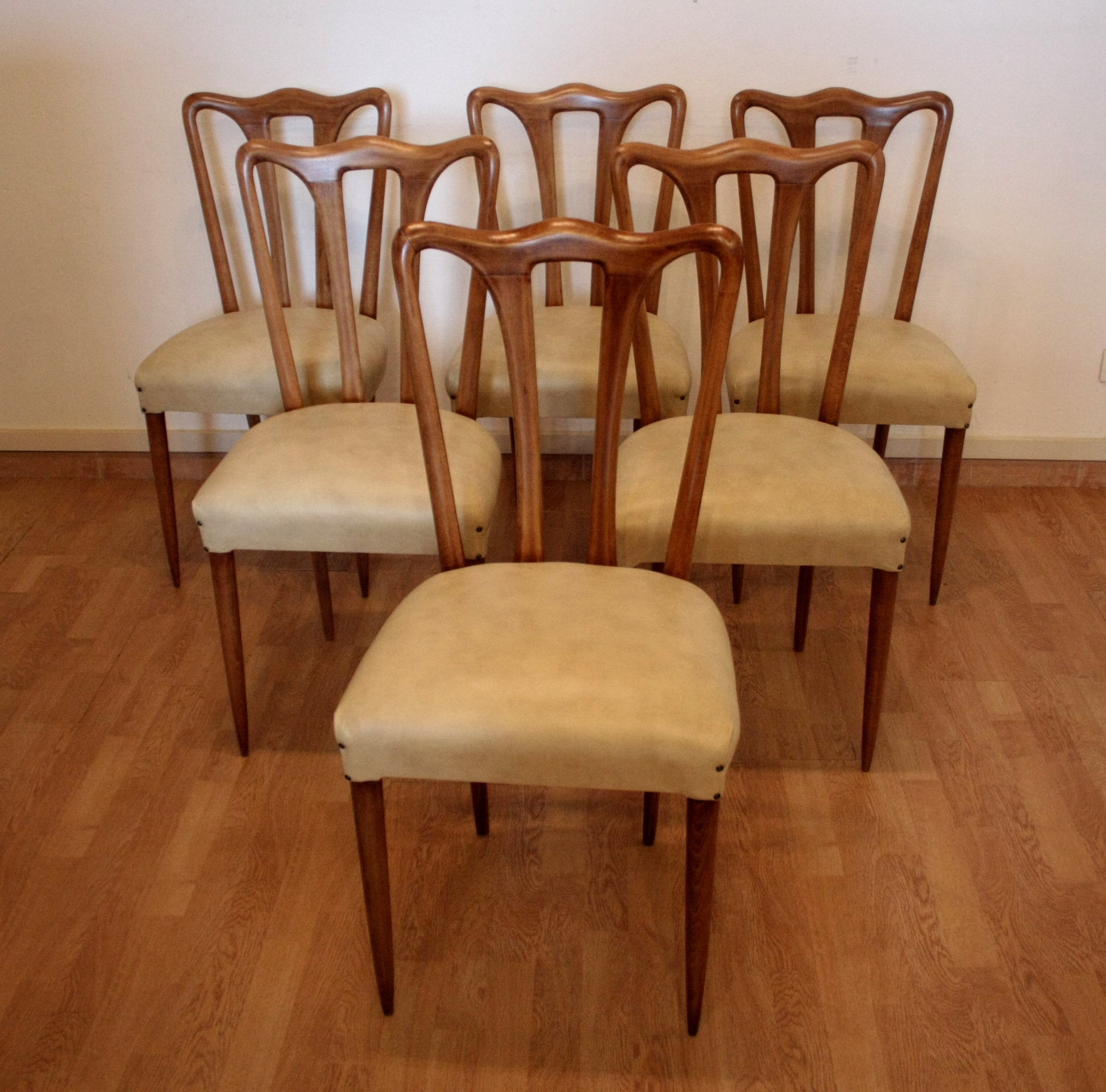 Sedie in legno vintage casa design Italia 1960 set 6 sedie mid-century modern