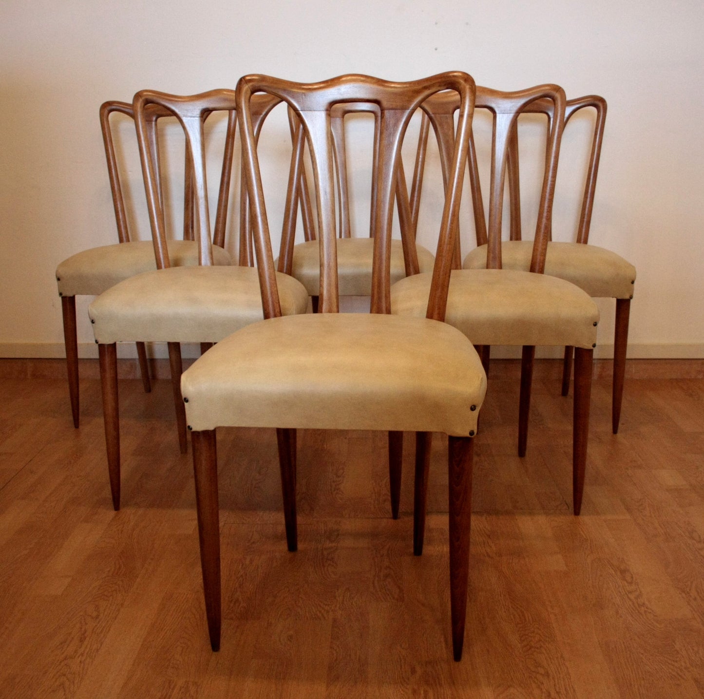 Sedie da pranzo vintage in legno design casa, stile mid-century modern Italia 1960