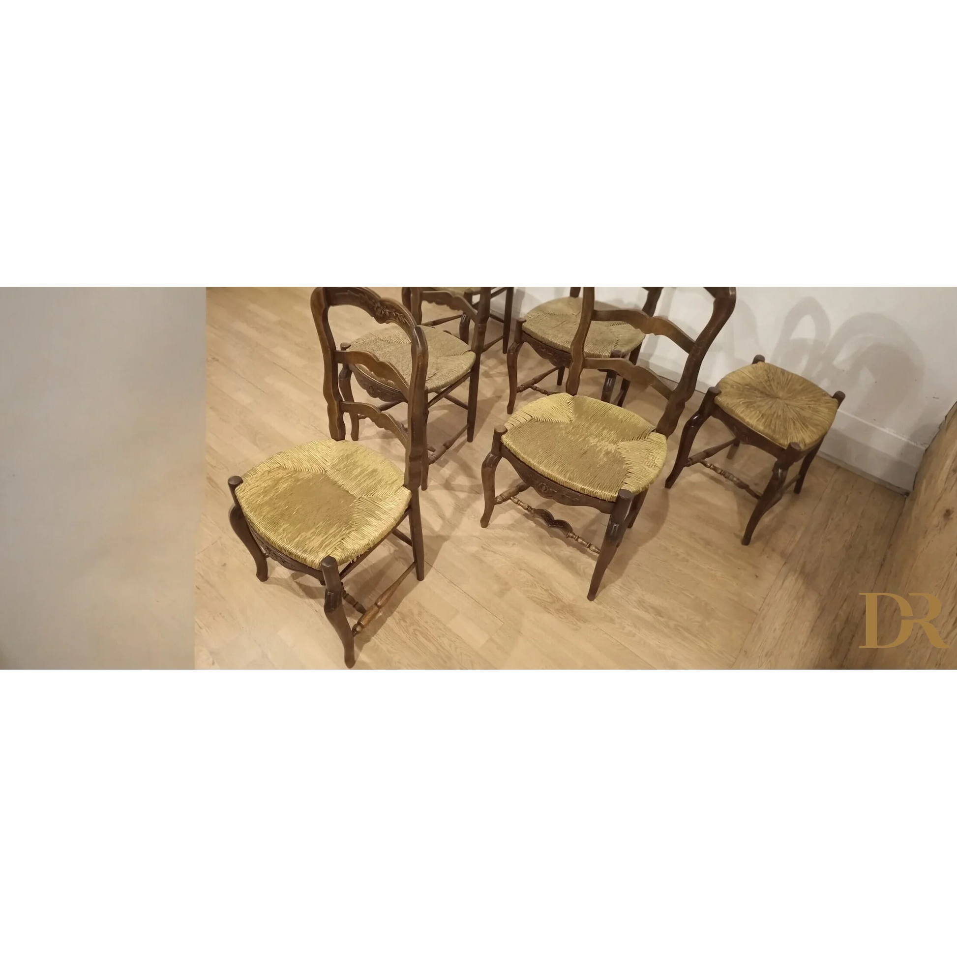 Set di sedie provenzali rustiche rovere massello ottocento in ottime condizioni