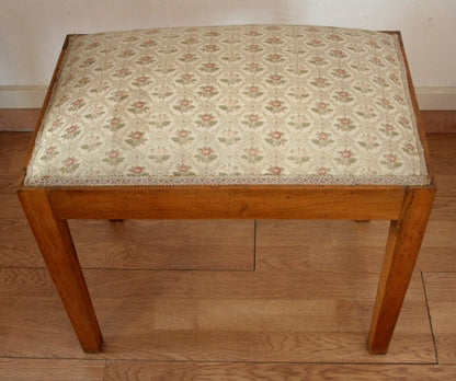 Sgabello-panca vintage in noce massello, esemplare raffinato risalente agli anni 50-60