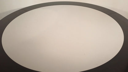 Lampada circolare con paralume in vetro bianco tavolo desco vintage di achille castiglioni per zanotta anni 70