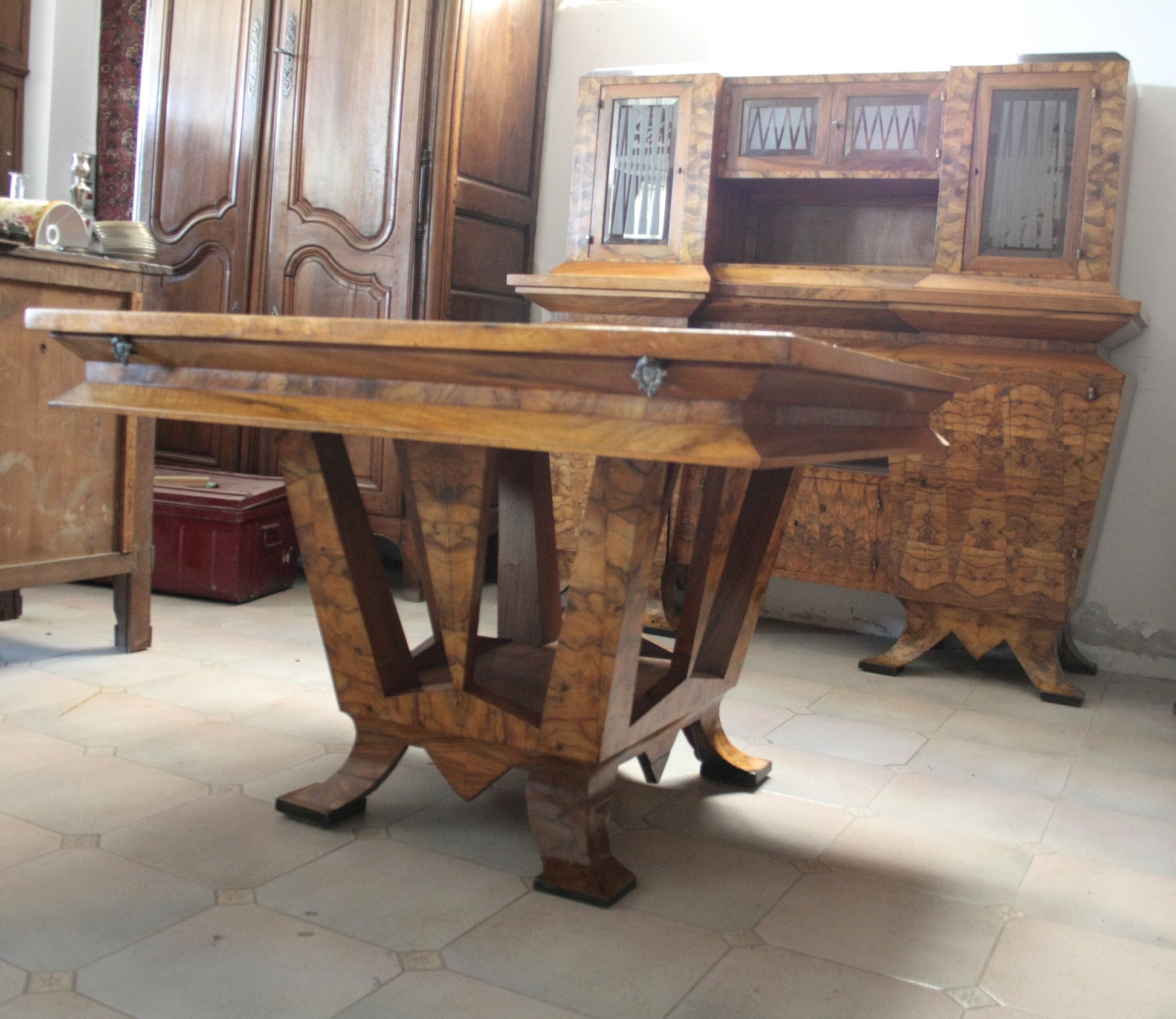 Tavolo art decò italiano per la casa, realizzato per il ministro Bottai nel 1933