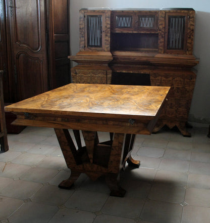 Tavolo art Decò con piano decorato, realizzato per il ministro Bottai a Roma