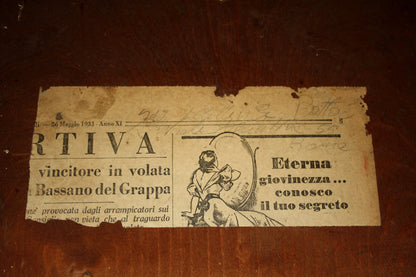 Faded vintage advertisement of Tavolo Art Decò, ministro Bottai, casa Roma 1933