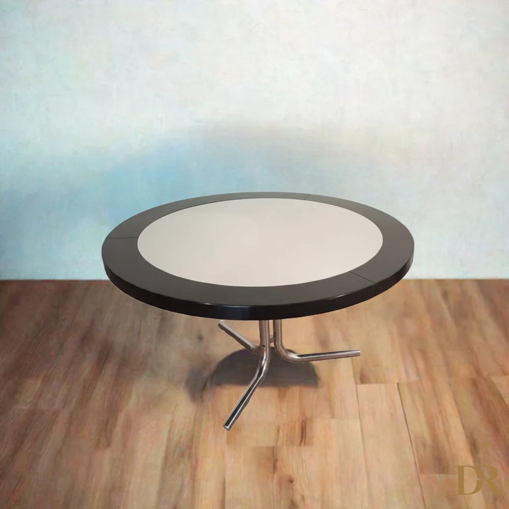 Tavolo Desco vintage di Achille Castiglioni per Zanotta con piano rotondo e piedi in metallo