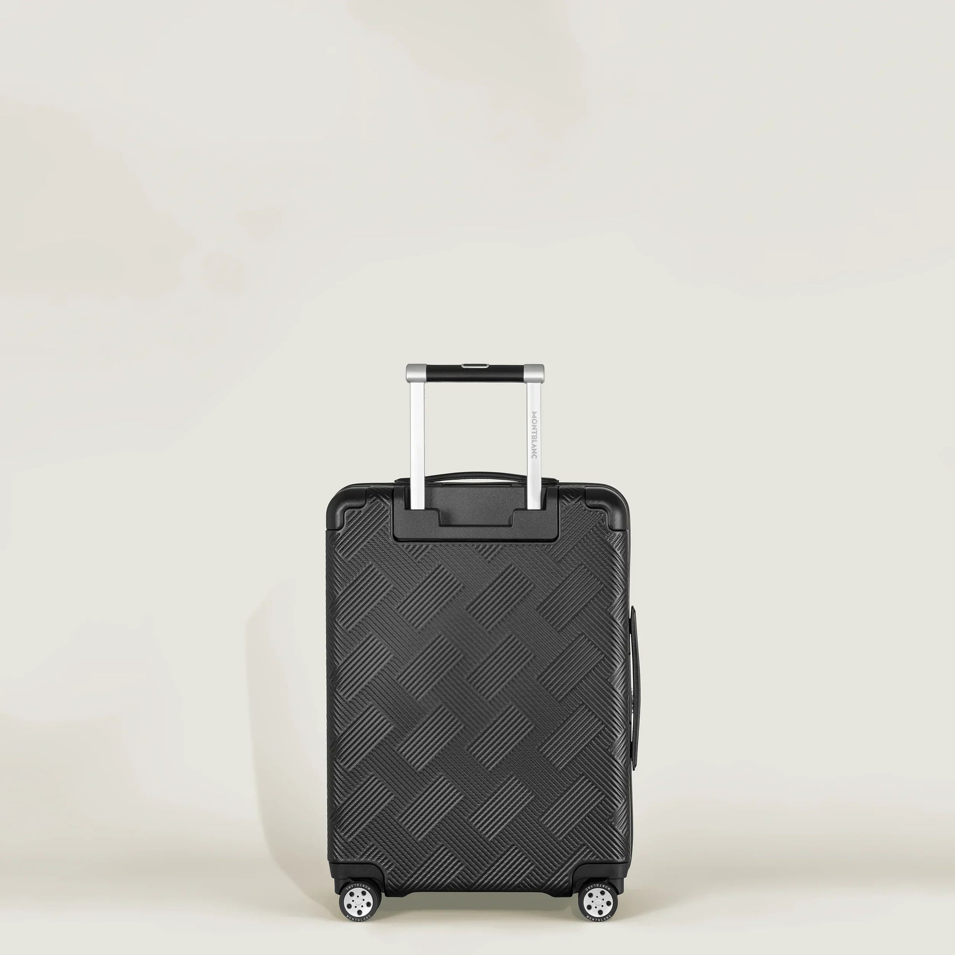 Valigia trolley montblanc my4810 extreme nero con superficie diamantata rigida e manico telescopico argento