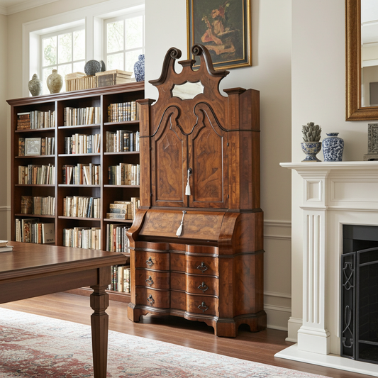 Trumeau lombardo originale in noce del XIX secolo, nord Italia