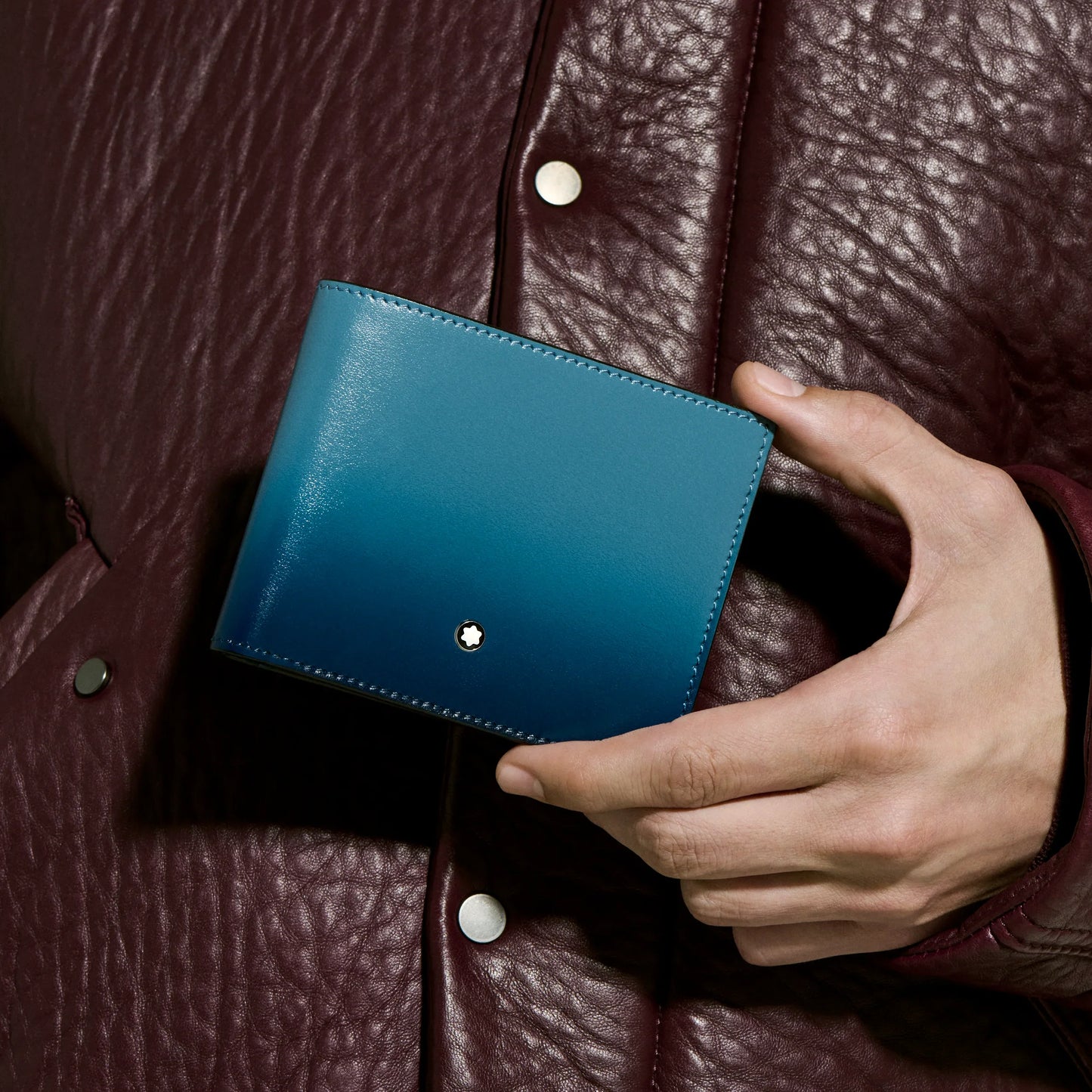 Montblanc Meisterstück Wallet 6 Compartments Gradient Smoked Blue 199266