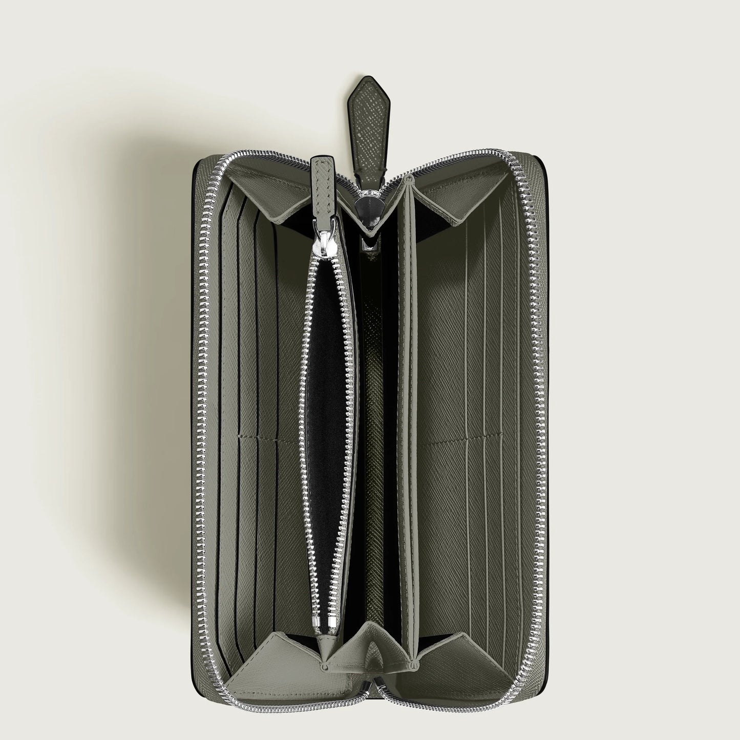 Montblanc portafoglio 12 scomparti con cerniera completa Sartorial grigio medio 199371