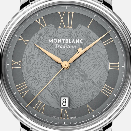 Montblanc Tradition Automatic Date 40mm Grå automatisk stålklocka 132433
