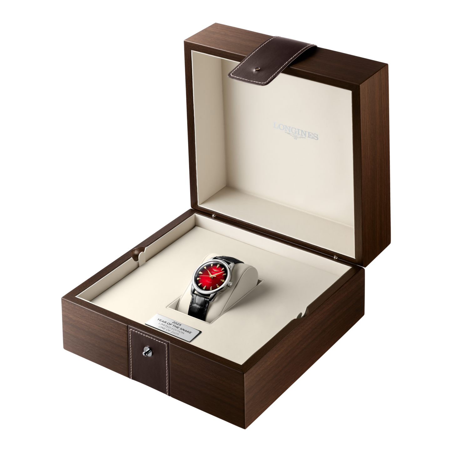 Longines horloge Conquest Heritage Year of the Snake Edition 40mm rood automatisch staal L1.651.4.09.2