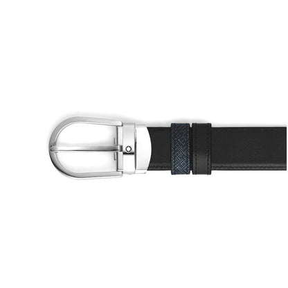 Montblanc Reversible Belt Tweed Blue / Black 220965