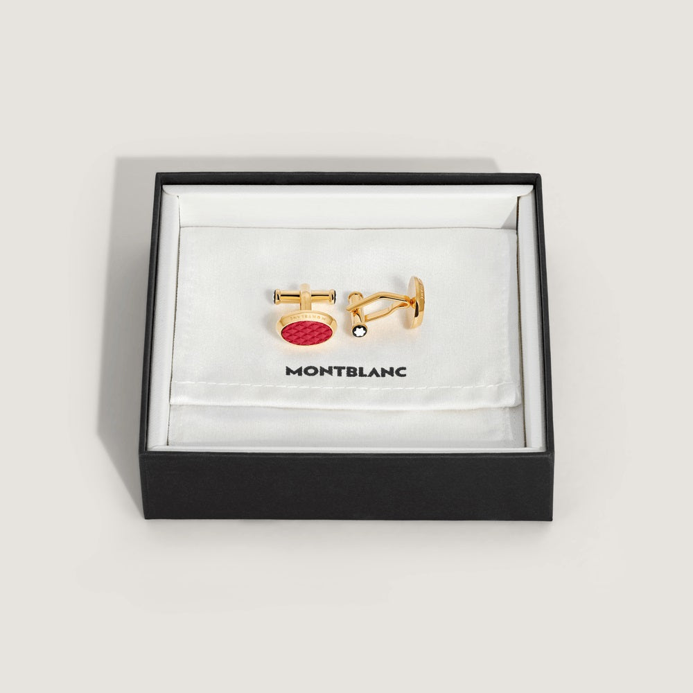 Montblanc Meisterstück Oval Cufflinks Yellow Gold PVD Stainless Steel 134469