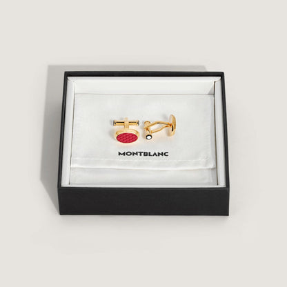 Montblanc Meisterstück Oval Cufflinks Yellow Gold PVD Stainless Steel 134469