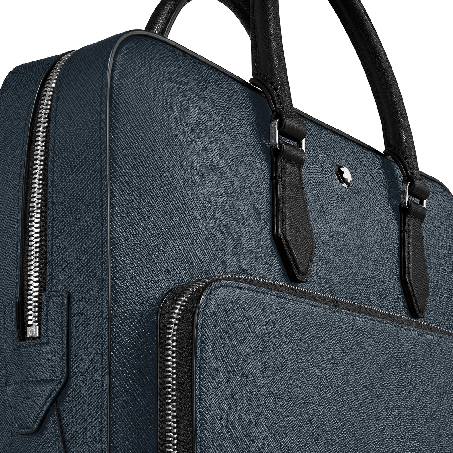 Montblanc Sartorial tweed medium briefcase blue 220332