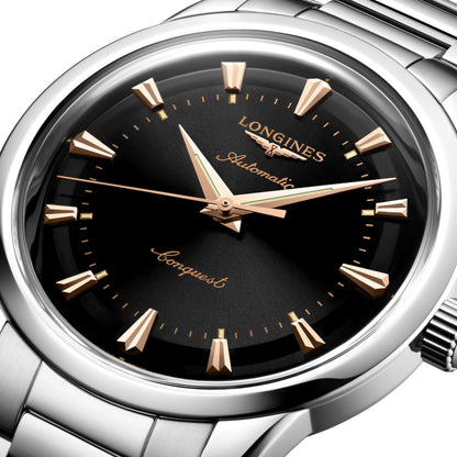 Longines Heritage Watch 40mm Black Steel Automatic L1.650.4.52.6