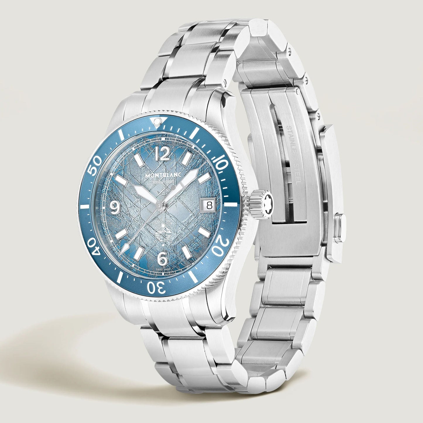 Montblanc Watch Iced Sea Automatic Date 0 Oxygen 38mm Light Blue Automatic Steel 134022