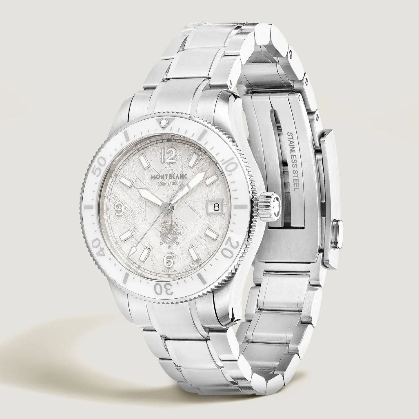Montblanc Watch Iced Sea Automatic Date 0 Oxygen 38mm White Automatic Steel 134024