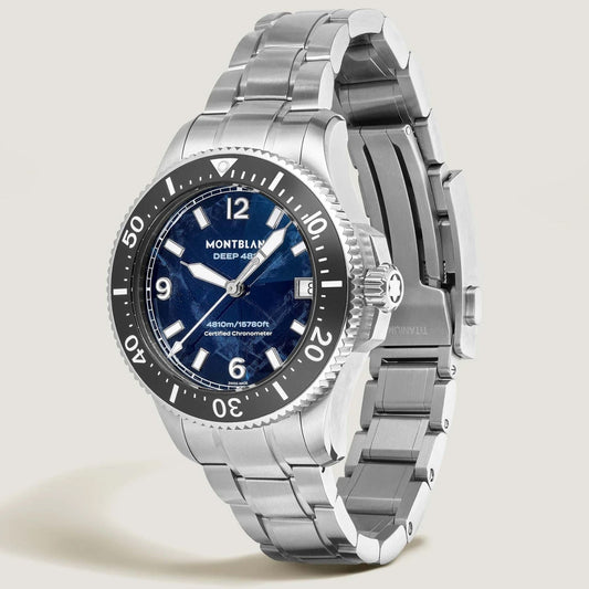 Montblanc Iced Sea 0 Oxygen Deep 4810 Uhr 43mm blau Automatik Titan 135634