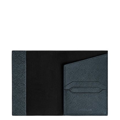 Montblanc Sartorial Tweed Passport Case Blue 220433