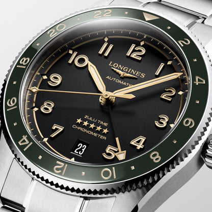 Longines Uhr Spirit Zulu Time 39mm Anthrazit Automatik Stahl L3.802.4.63.6