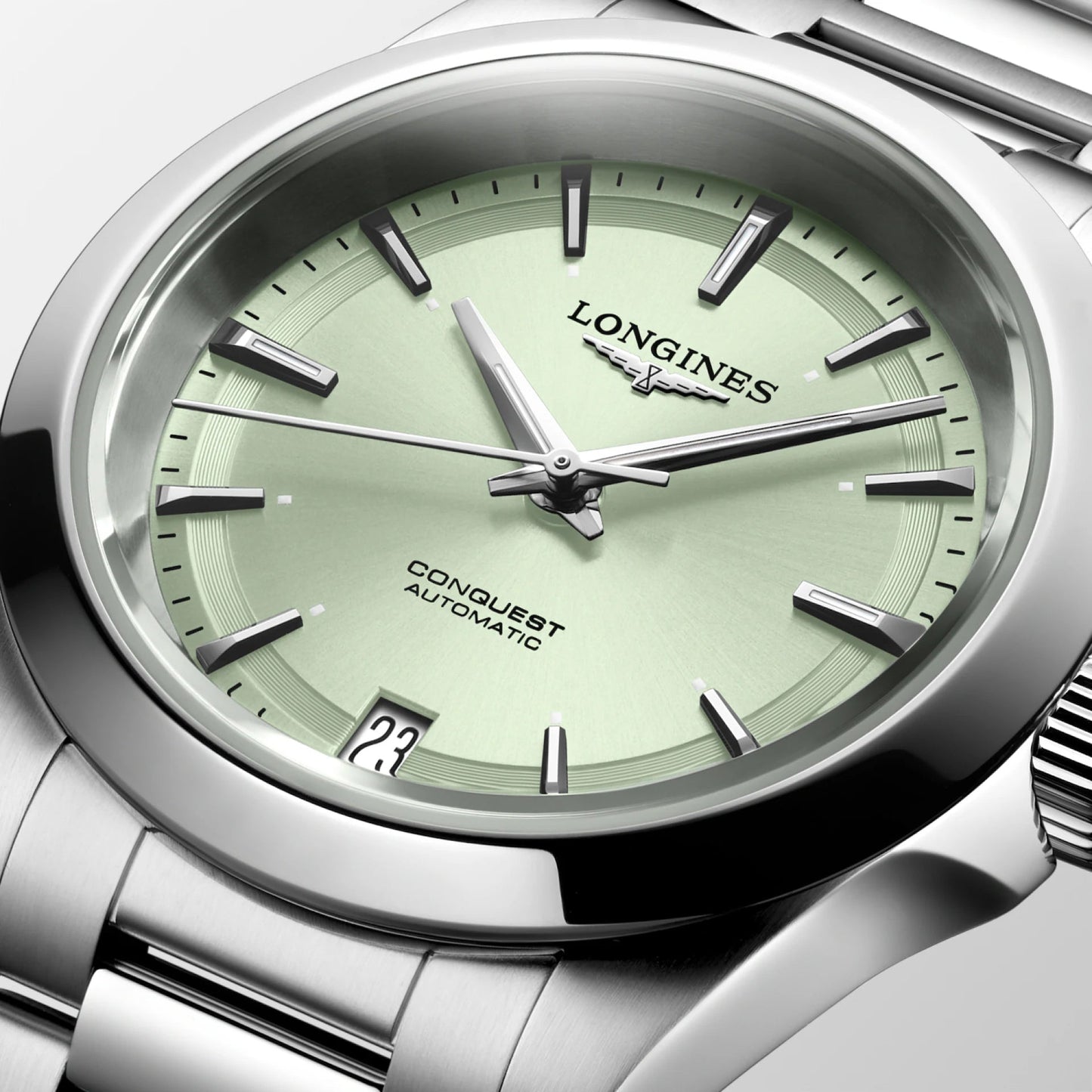 Longines montre Conquest 34mm vert automatique acier L3.430.4.02.6