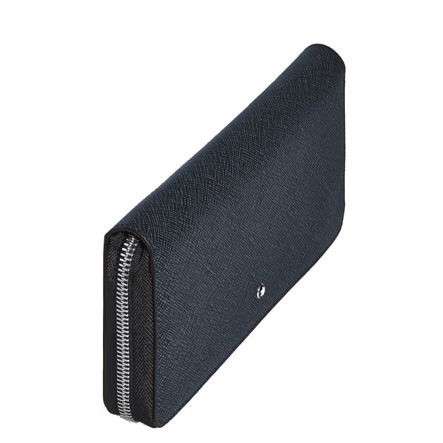 Montblanc Wallet 12 Compartments with Zipper Sartorial Tweed Blue 220365