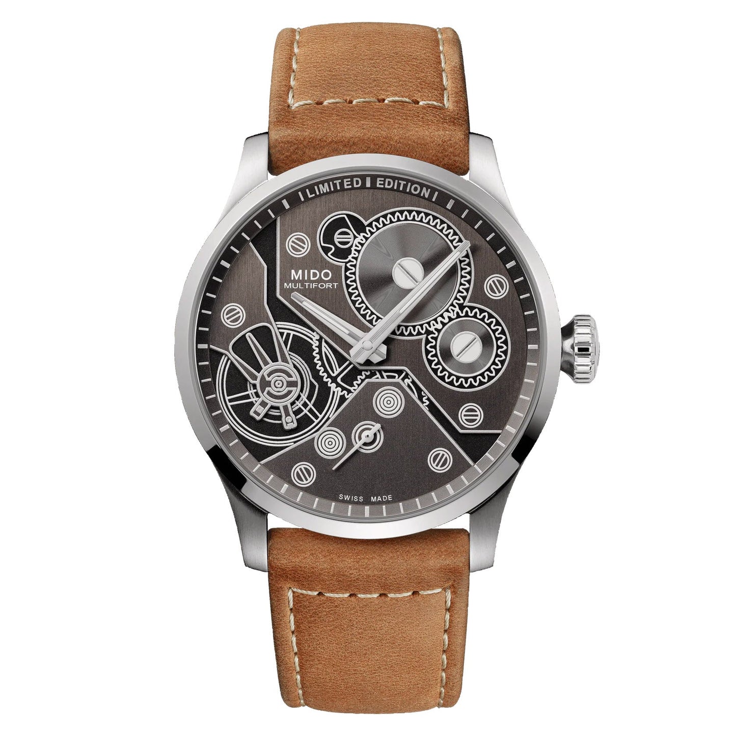 Mido Multifort Mechanical Watch Limited Edition 999 Pieces 44mm Anthracite Hand-Wound Steel M038.605.11.060.00