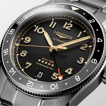 Longines Spirit Zulu Time 39mm Anthrazit Automatik Titan Uhr L3.802.1.53.6