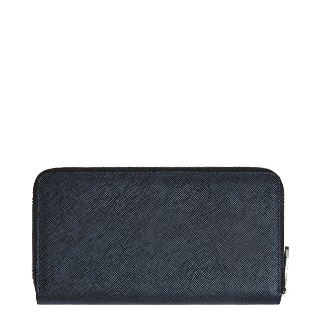 Montblanc Wallet 12 Compartments with Zipper Sartorial Tweed Blue 220365