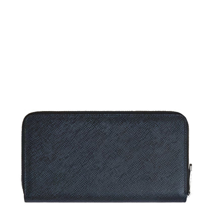 Montblanc Wallet 12 Compartments with Zipper Sartorial Tweed Blue 220365