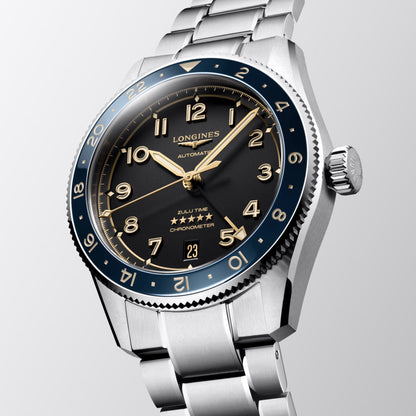 Longines Uhr Spirit Zulu Time 39mm anthrazit Automatik Stahl L3.802.4.60.6