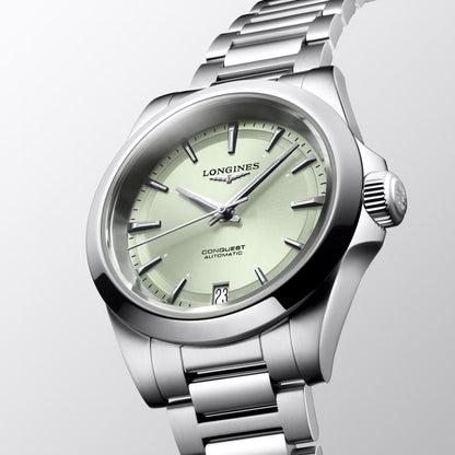 Longines montre Conquest 34mm vert automatique acier L3.430.4.02.6