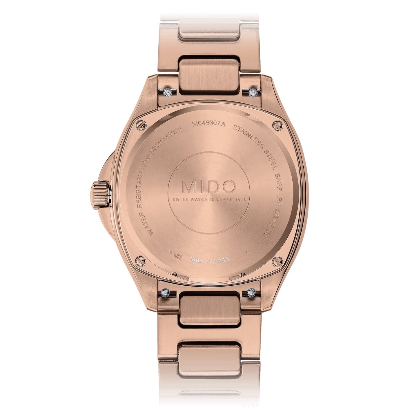 Mido Multifort TV 35mm brown diamonds automatic steel PVD finish watch M049.307.33.296.00
