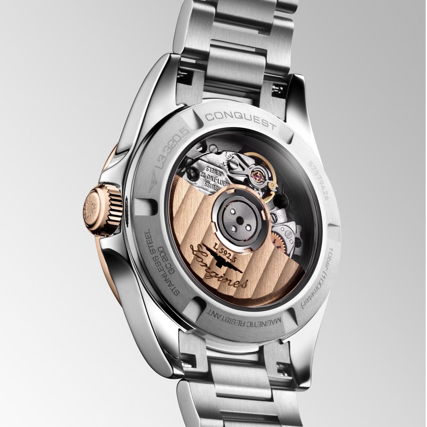 Longines Conquest Watch 30mm Silver Automatic Rose Gold Steel L3.320.5.72.6